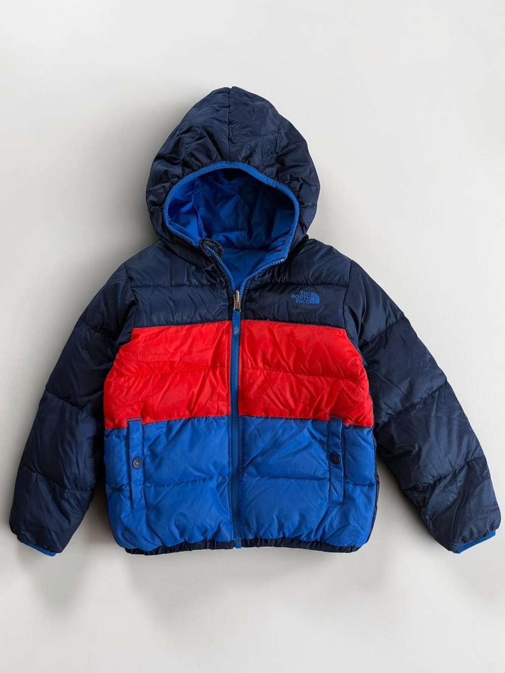 THE NORTH FACE EUC Colorblock Reversible Goose Down Puffer Jacket